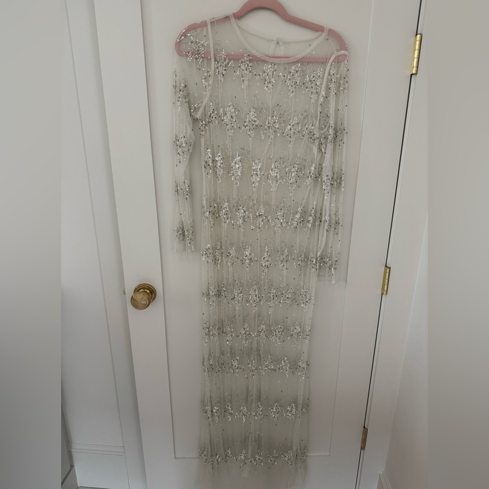 BHLDN WILHEMINA sheer long sweetheart column gown